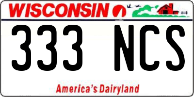 WI license plate 333NCS