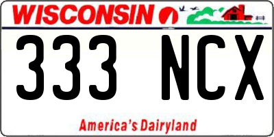 WI license plate 333NCX