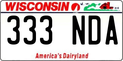 WI license plate 333NDA