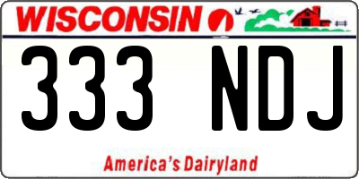 WI license plate 333NDJ