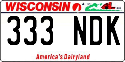 WI license plate 333NDK