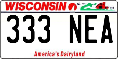 WI license plate 333NEA