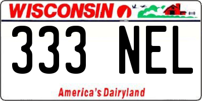 WI license plate 333NEL