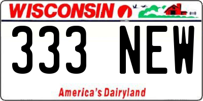 WI license plate 333NEW