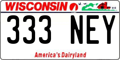 WI license plate 333NEY