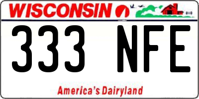 WI license plate 333NFE