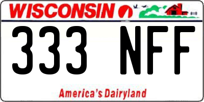 WI license plate 333NFF