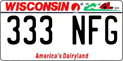 WI license plate 333NFG