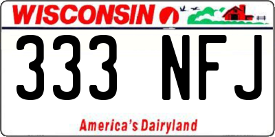 WI license plate 333NFJ