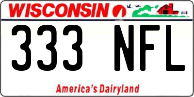 WI license plate 333NFL