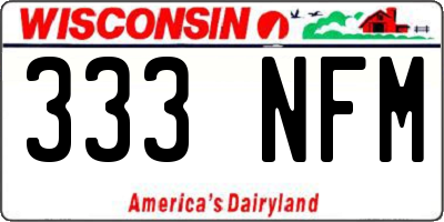 WI license plate 333NFM