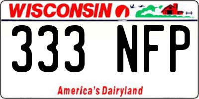 WI license plate 333NFP
