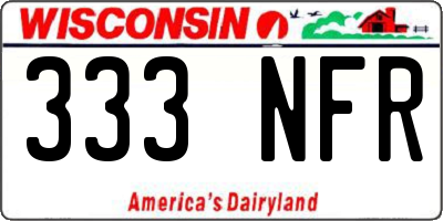 WI license plate 333NFR
