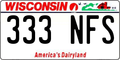 WI license plate 333NFS