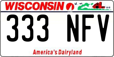 WI license plate 333NFV