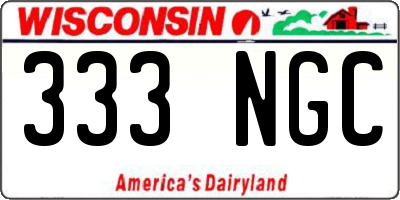 WI license plate 333NGC