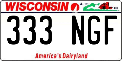 WI license plate 333NGF