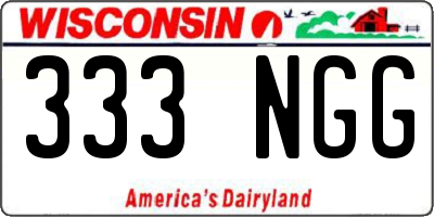 WI license plate 333NGG