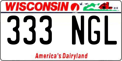 WI license plate 333NGL