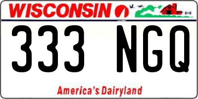 WI license plate 333NGQ