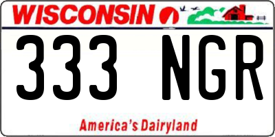 WI license plate 333NGR