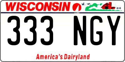 WI license plate 333NGY