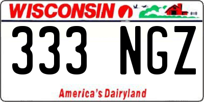 WI license plate 333NGZ
