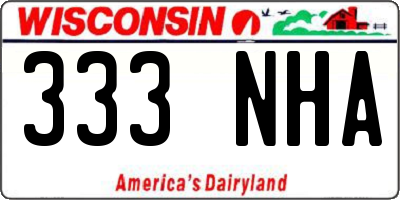 WI license plate 333NHA