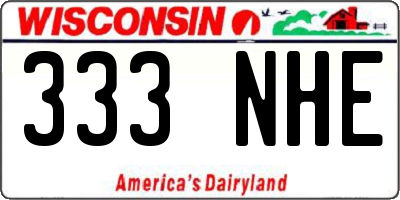 WI license plate 333NHE