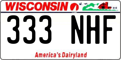 WI license plate 333NHF
