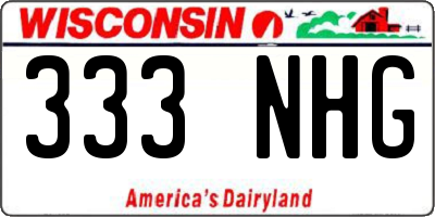 WI license plate 333NHG