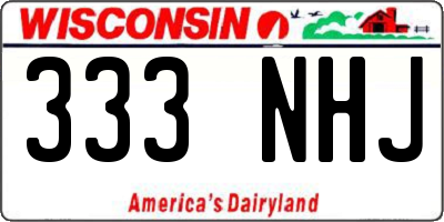WI license plate 333NHJ