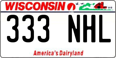 WI license plate 333NHL