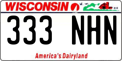 WI license plate 333NHN