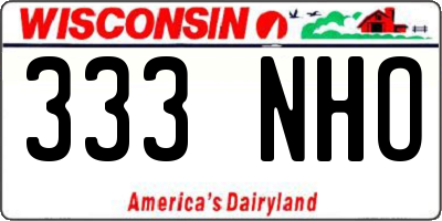 WI license plate 333NHO