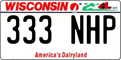WI license plate 333NHP
