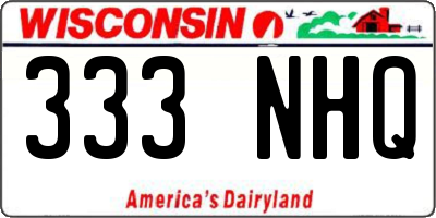 WI license plate 333NHQ
