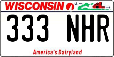 WI license plate 333NHR