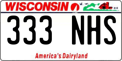 WI license plate 333NHS