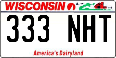 WI license plate 333NHT