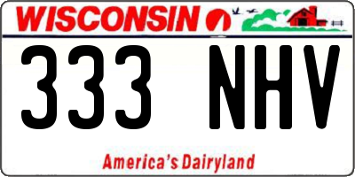 WI license plate 333NHV
