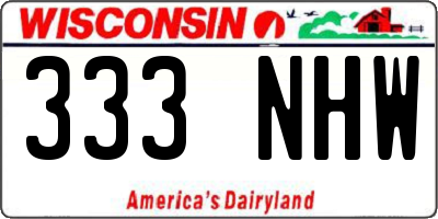 WI license plate 333NHW