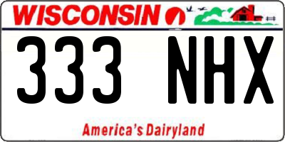 WI license plate 333NHX