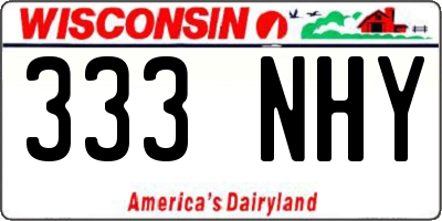 WI license plate 333NHY