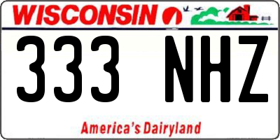 WI license plate 333NHZ