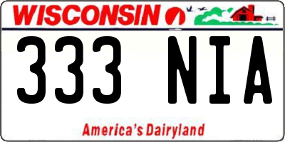 WI license plate 333NIA