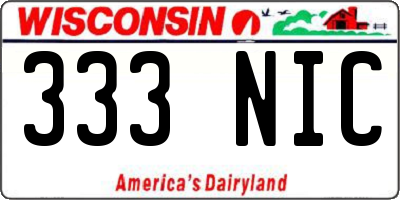 WI license plate 333NIC