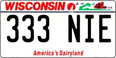 WI license plate 333NIE