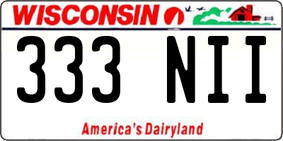 WI license plate 333NII