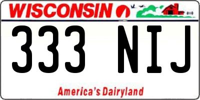 WI license plate 333NIJ